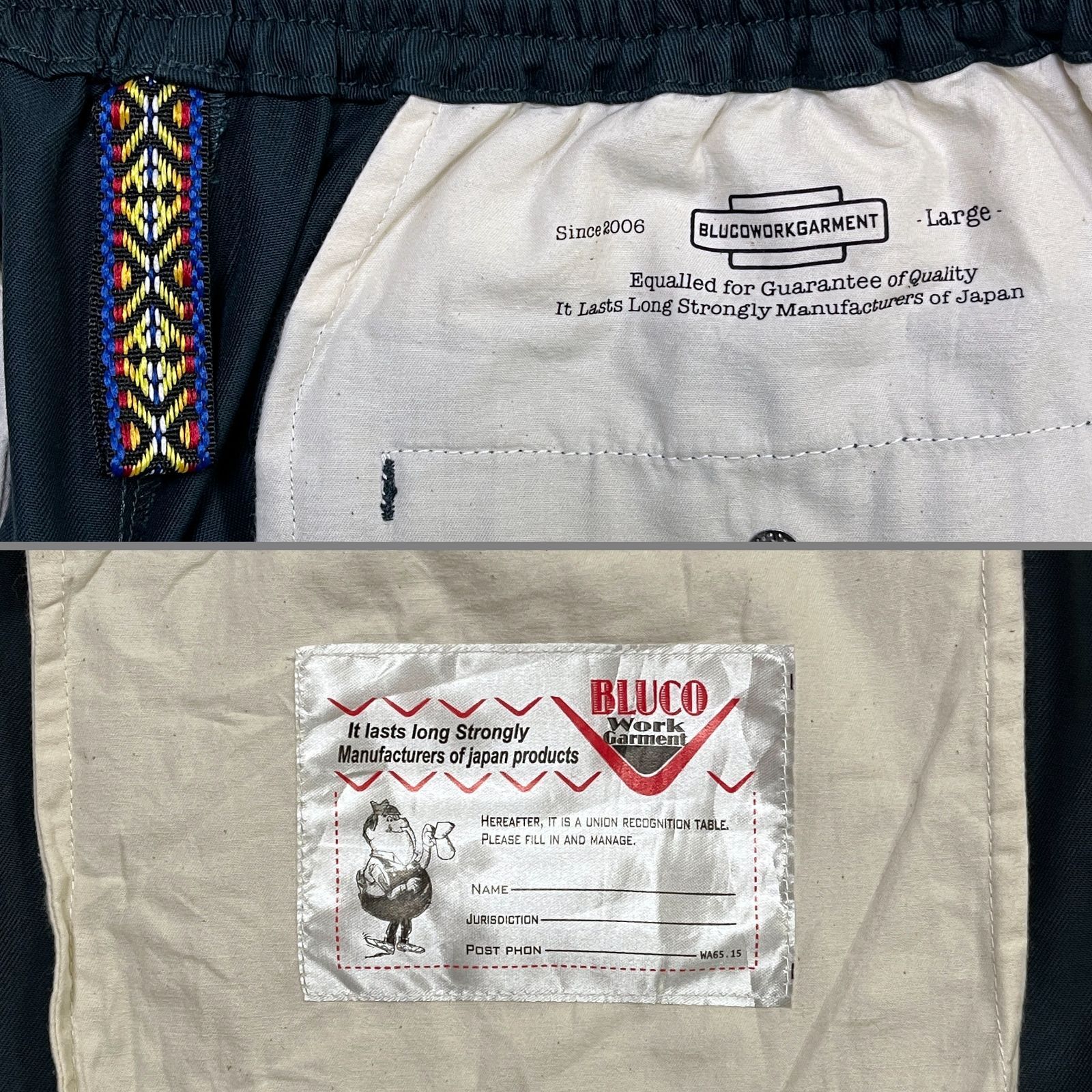 USED／メンズL】BLUCO イージー ワークパンツ ネイビー - メルカリ