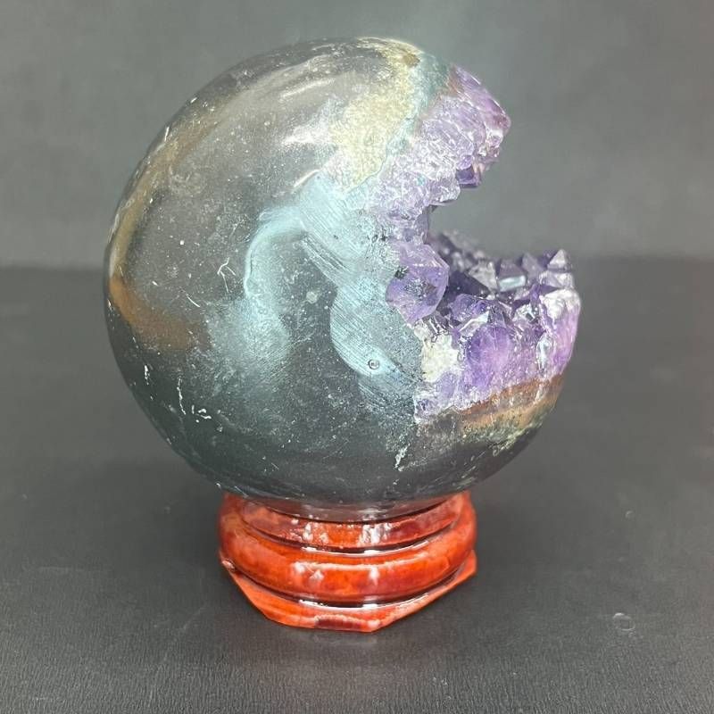 大きめ アメジスト 笑口 台座付き 天然石 パワーストーン Amazon.co.jp: [GOLD STONE] アメジスト 笑口 丸玉 直径72mm 460g 台座