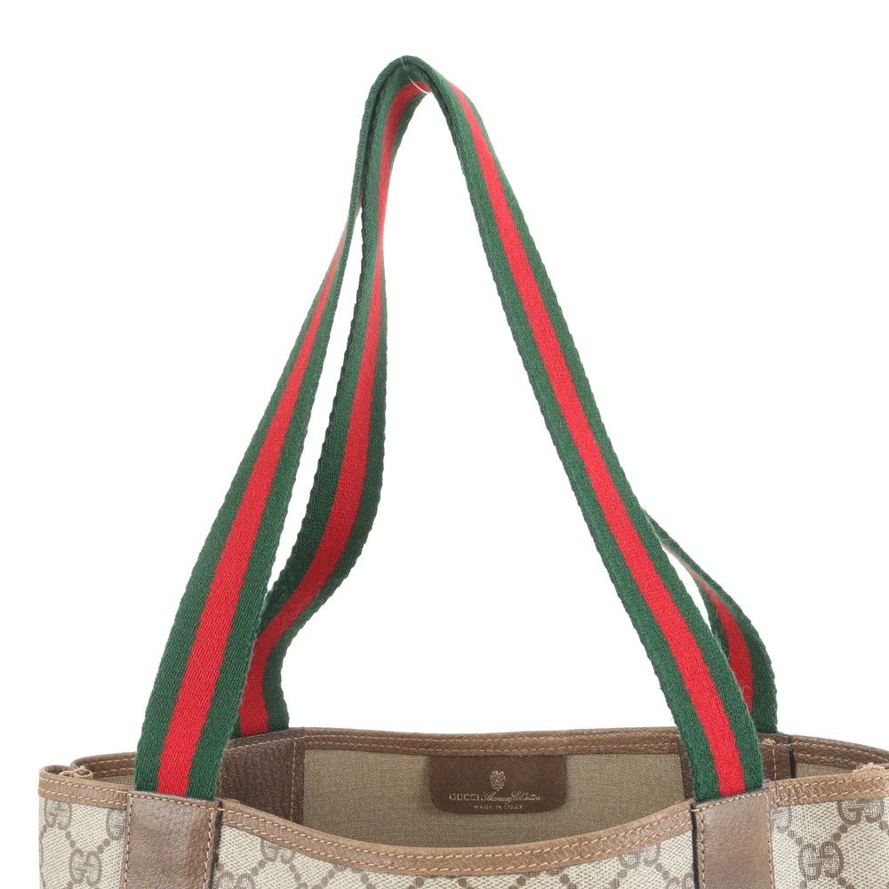 極美品 グッチ GGスプリーム シェリー ライン 39 02 003 レザー トート