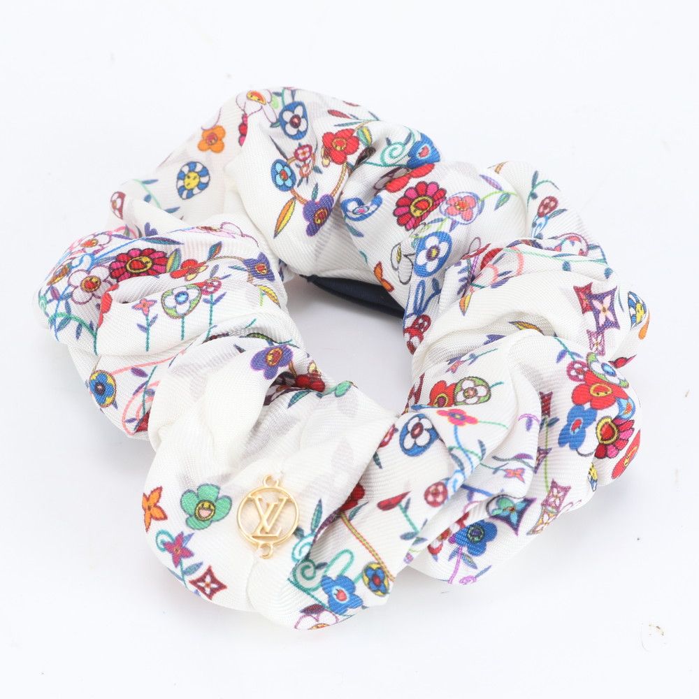 未使用 ルイヴィトン 村上隆 コラボ シュシュ フラワー 柄 M96074 ヘア