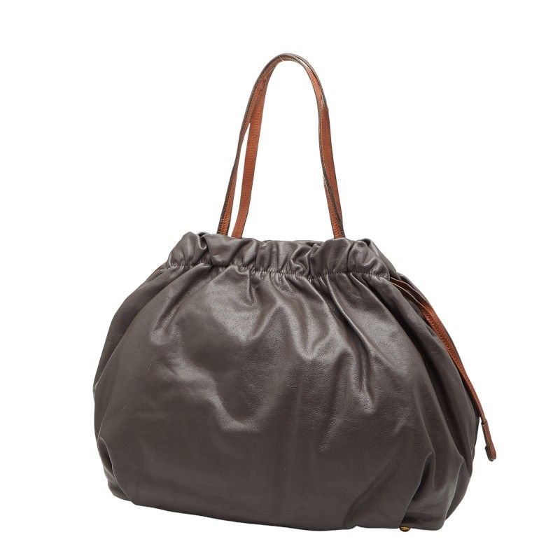 希少 PRADA ブラウン レザー トートバッグ プラダ トートバッグ ショルダーバッグ ブラウン レザー レディース