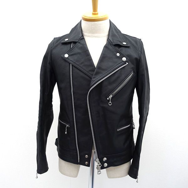 JACKROSE レザー ライダースジャケット 山羊革 JACKROSE / ジャックローズ ◇ライダースジャケット/ダブル/ラムレザー