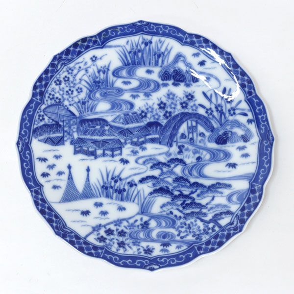 美濃焼 5代目大吉窯 ◇【和食器】美濃焼/大吉窯 染山水 和皿揃（5枚組