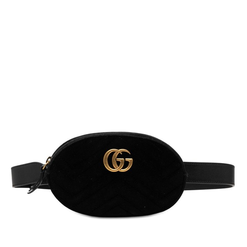 【ほぼ新品】GUCCI GGマーモント ベロア ウエストポーチ グッチ マーモント ベロア ボディバッグ ウエストポーチ パープル