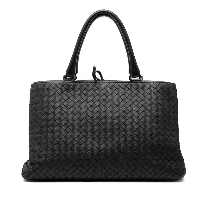 BOTTEGAVENETA イントレチャート　ハンドバッグ　 黒　レザー BOTTEGA VENETA クラシック イントレチャート ハンドバッグ ブラック