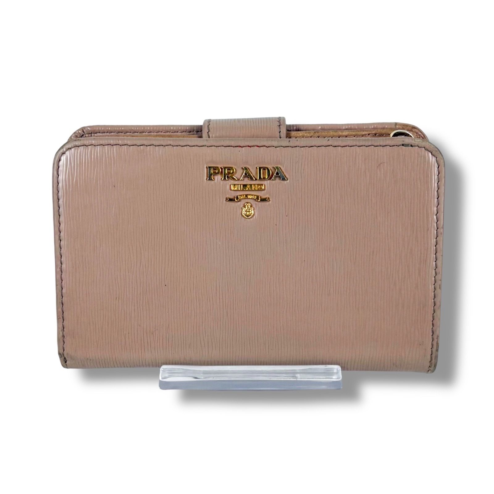 プラダ PRADA コンパクトウォレット 二つ折り財布 L字ジップ レザー 
