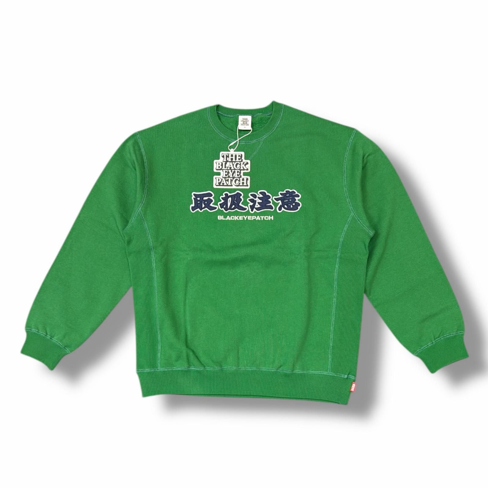 参考上代19800円 未使用 BlackEyePatch 24AW HWC CREW SWEAT クルーネックスウェット トレーナー ブラックアイパッチ BEPFW24CS27 グリーン XL （8717M） 参考上代19800円 未使用 BlackEyePatch 24AW HWC CREW SWEAT クルー