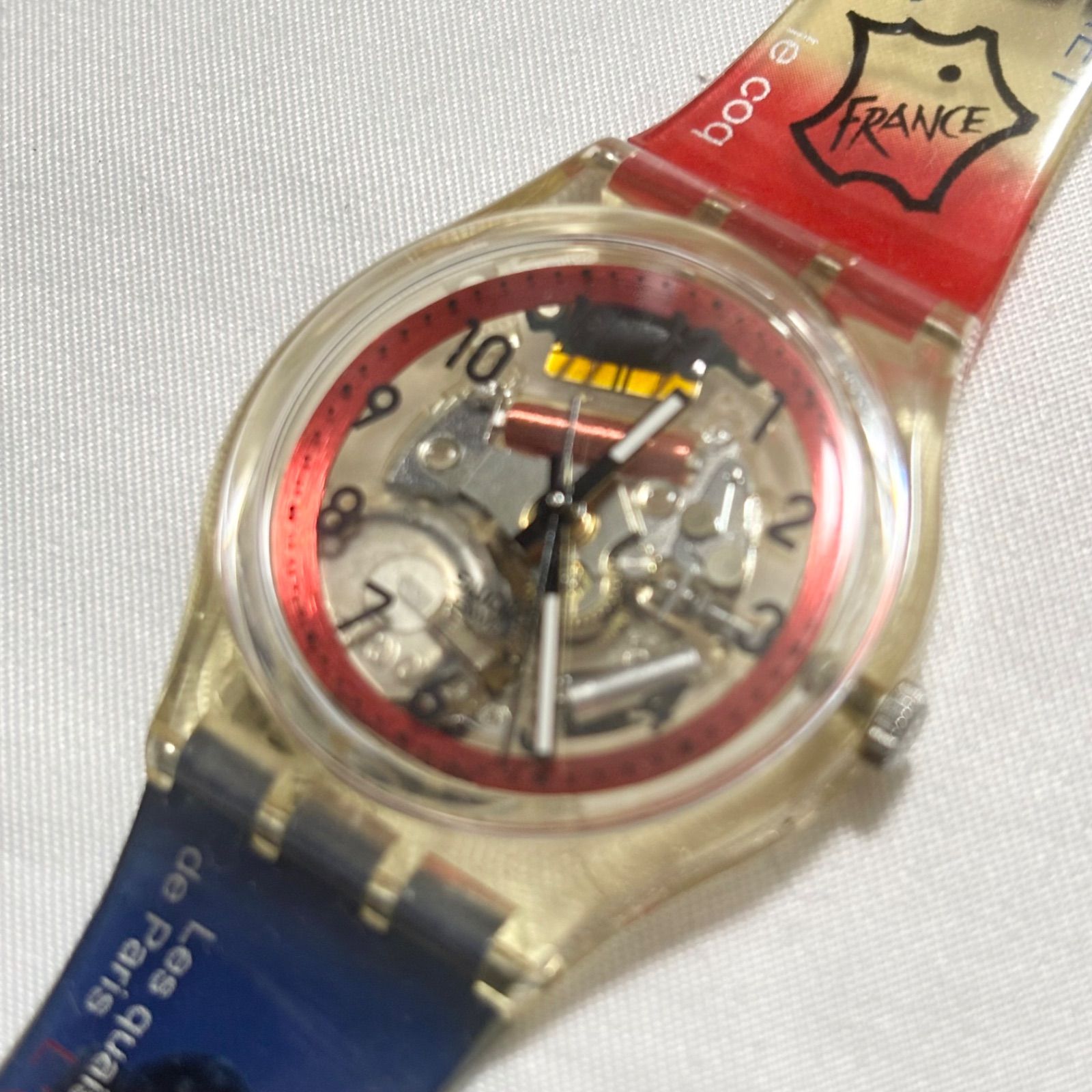 送料無料】SWATCH/スウォッチ/クォーツ腕時計/1997年/レッド×ネイビー 