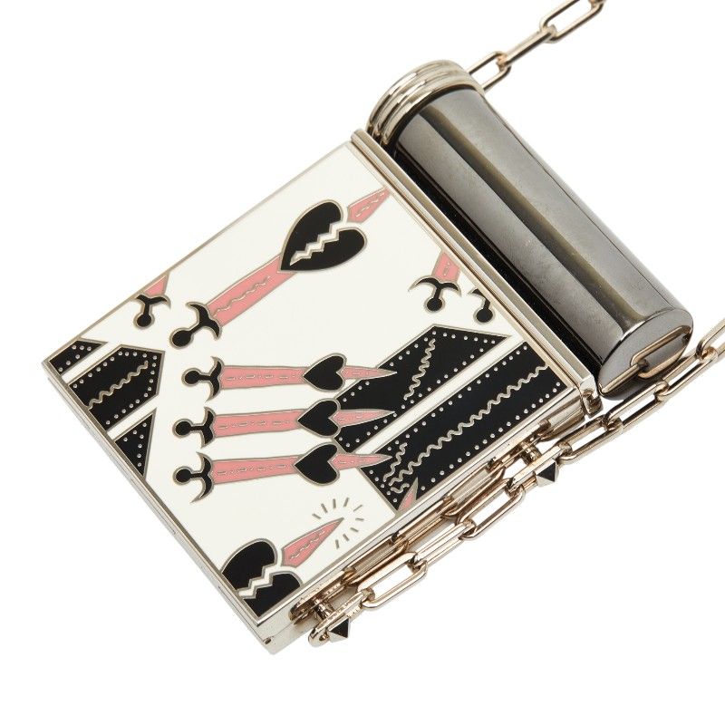 ヴァレンチノ ラブブレード ミラー 鏡 リップスティックケース シルバー マルチカラー メタル レディース Valentino【1-0248532】