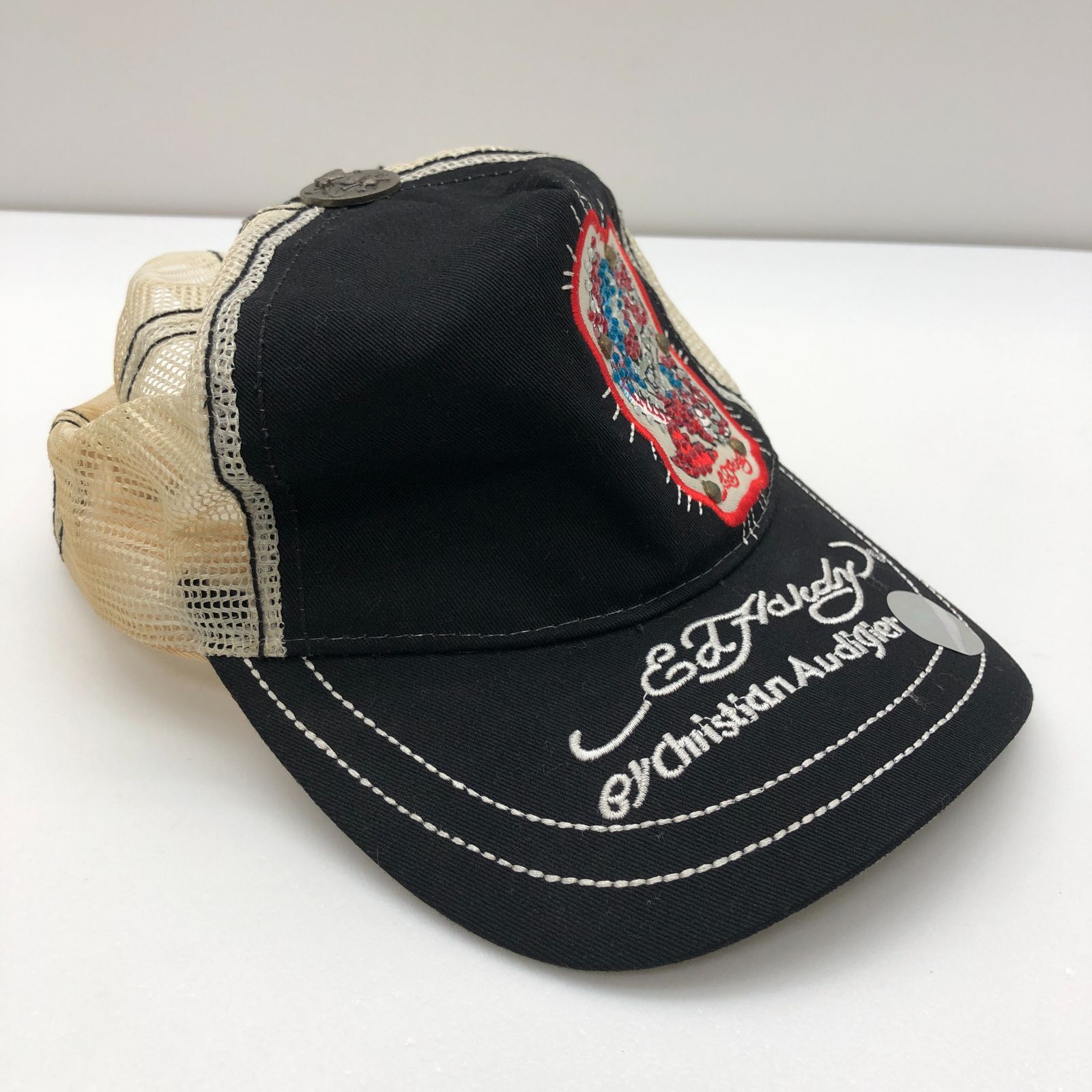 Ed Hardy メッシュキャップ ブラック 刺繍 エド ハーディー SGAW26
