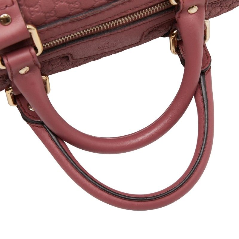 GUCCI グッチ 2way ミニボストン マイクロ シマ レザー ピンク