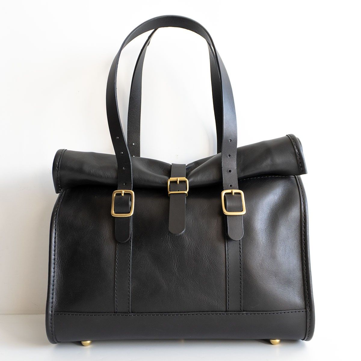 美品】 HERZ 【ロールトップトート(T-4)】ブラック バッグ ヘルツ 鞄