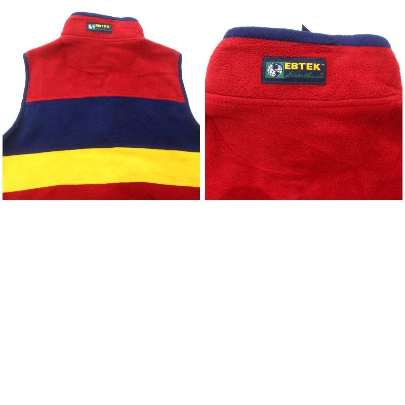 90s USA製 vintage Eddie Bauer ボーダー柄 ポーラーテック EBTEK