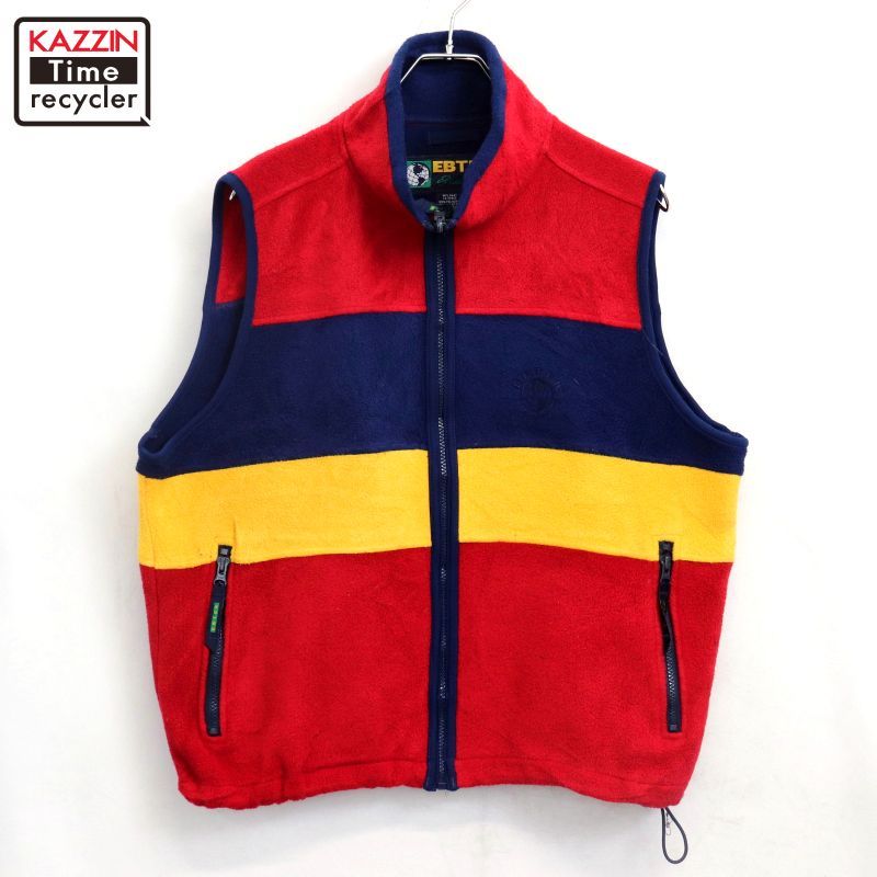 90s USA製 vintage Eddie Bauer ボーダー柄 ポーラーテック EBTEK