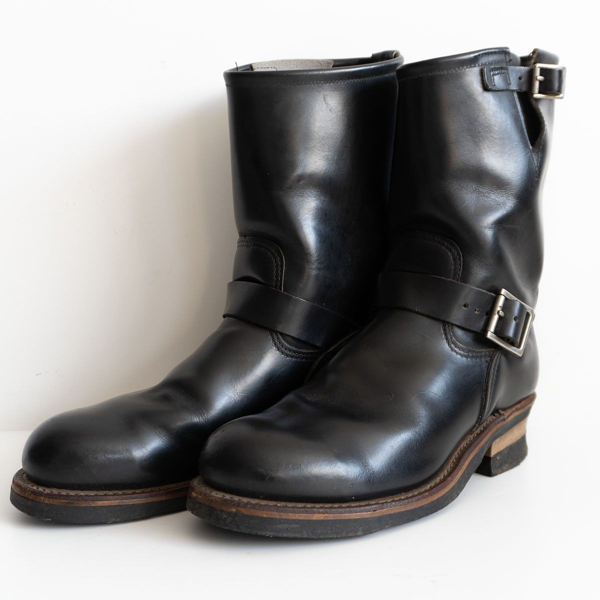 【PT99】REDWING【エンジニアブーツ】US8 1/2D 2268 刺繍羽タグ レッドウィング ブラック USA製 26020090 PT99】REDWING【エンジニアブーツ】US8 1/2D 2268 刺繍羽タグ レッド