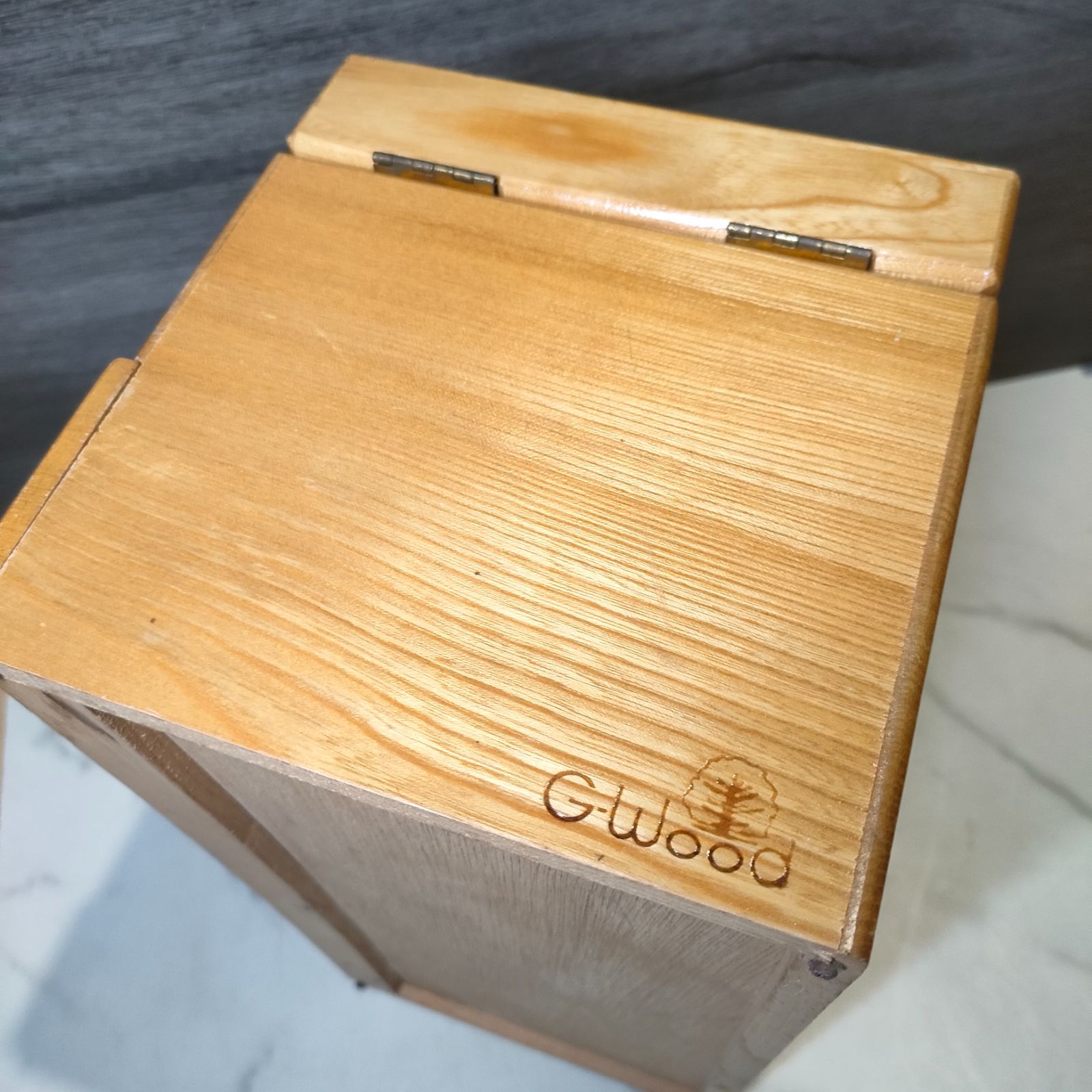 24【美品】G-wood ジーウッド 木製 裁縫箱 ボックス BOX ソーイング 