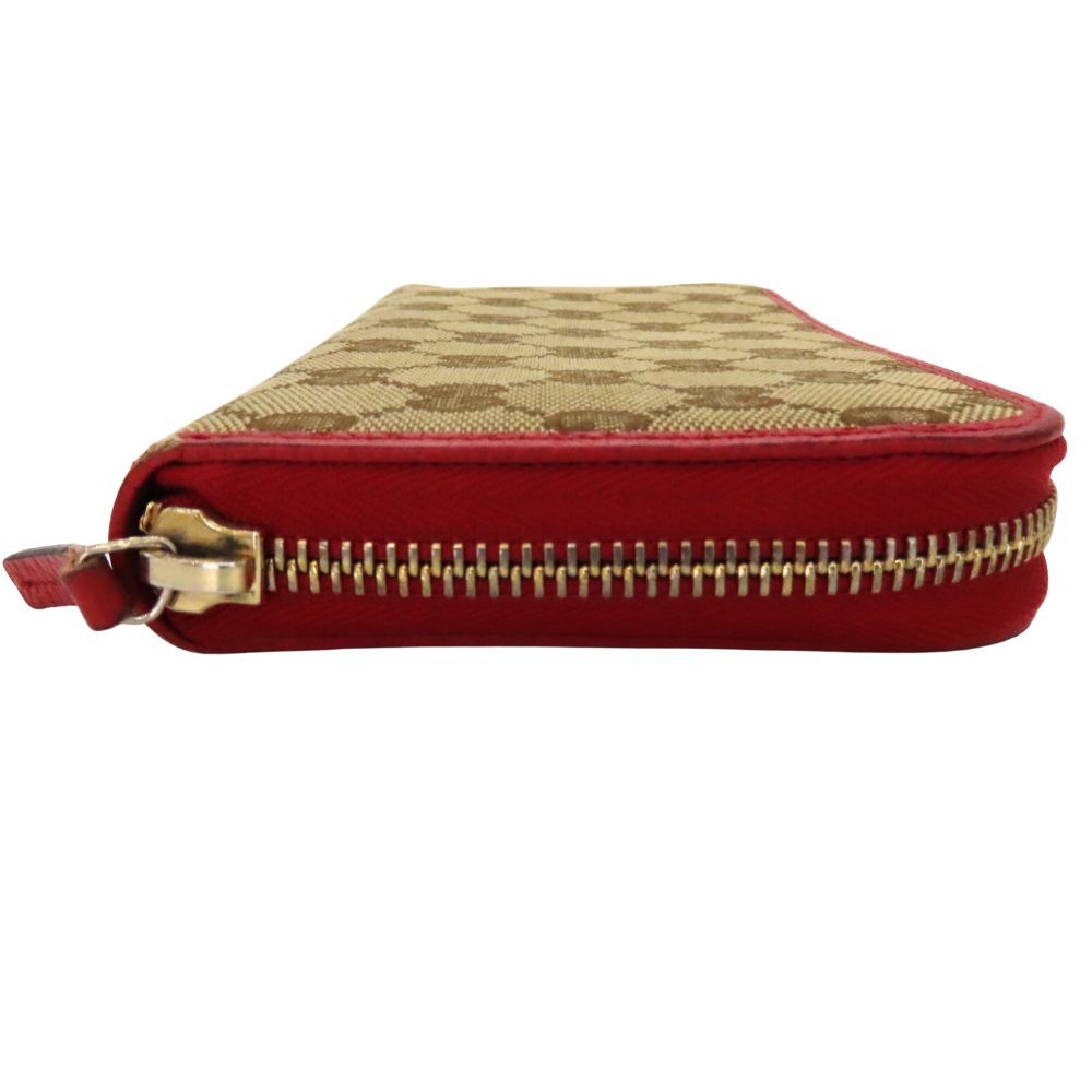 【中古】GUCCI グッチ ジップアラウンドウォレット 型:363423 GGキャンバス×赤 茶 キャンバス GG レザートリム 長財布 財布 茶 ベージュ 赤 レッド A2600532【無料ギフトラッピング承ります】 中古】GUCCI グッチ ジップアラウンドウォレット 型:363423 GG