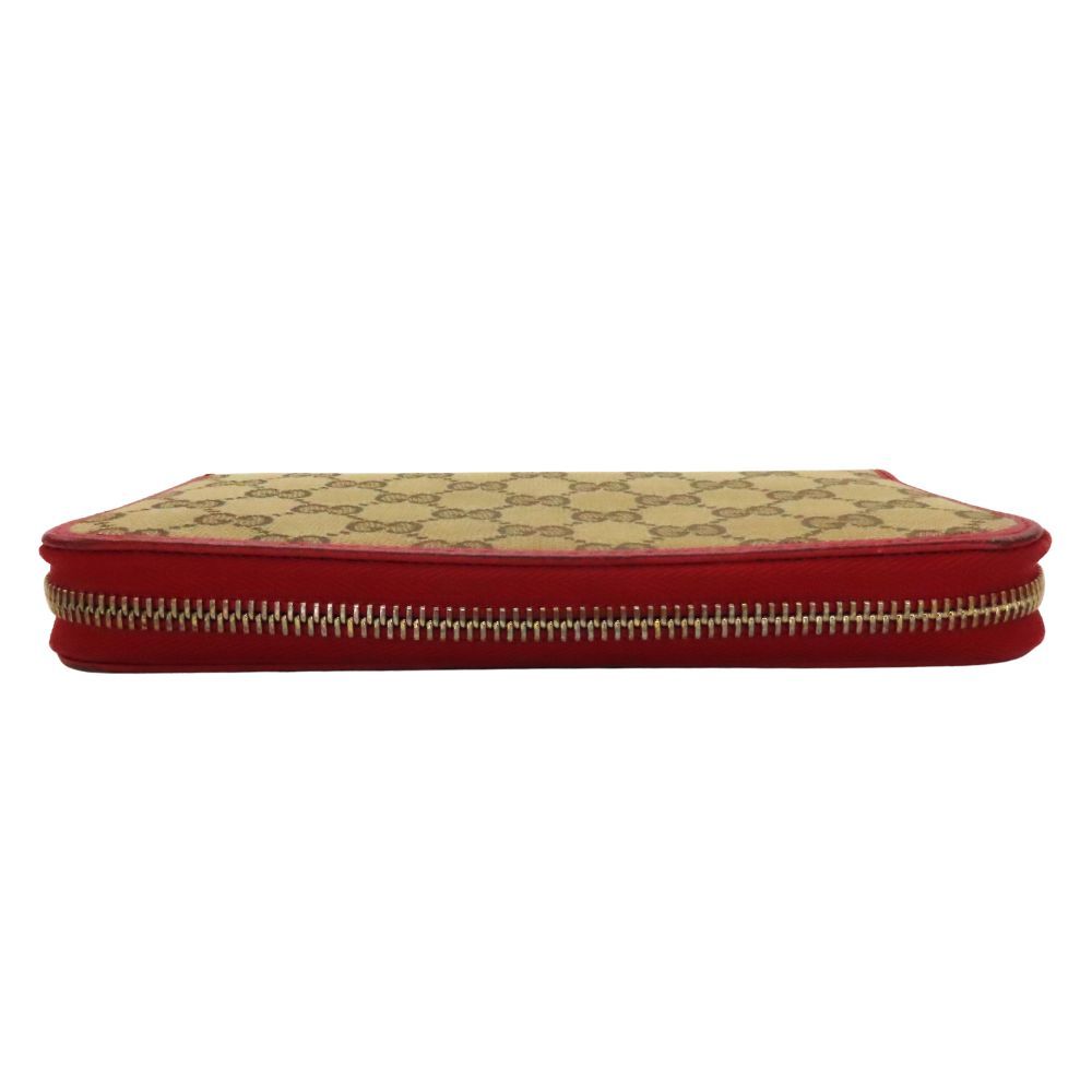 【中古】GUCCI グッチ ジップアラウンドウォレット 型:363423 GGキャンバス×赤 茶 キャンバス GG レザートリム 長財布 財布 茶 ベージュ 赤 レッド A2600532【無料ギフトラッピング承ります】 中古】GUCCI グッチ ジップアラウンドウォレット 型:363423 GG