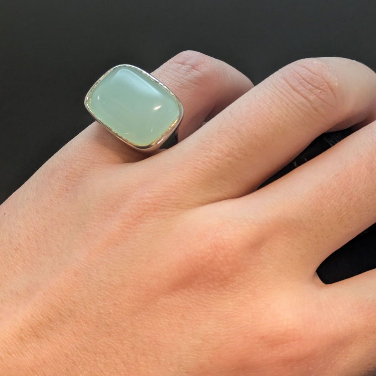 ミントグリーン ストーン 13.5号 10.7g スターリングシルバー