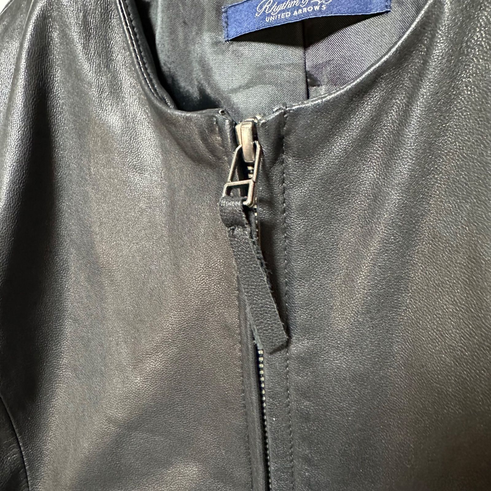 UNITED ARROWS Rhythm of Life ユナイテッドアローズ 羊革 ノーカラー 