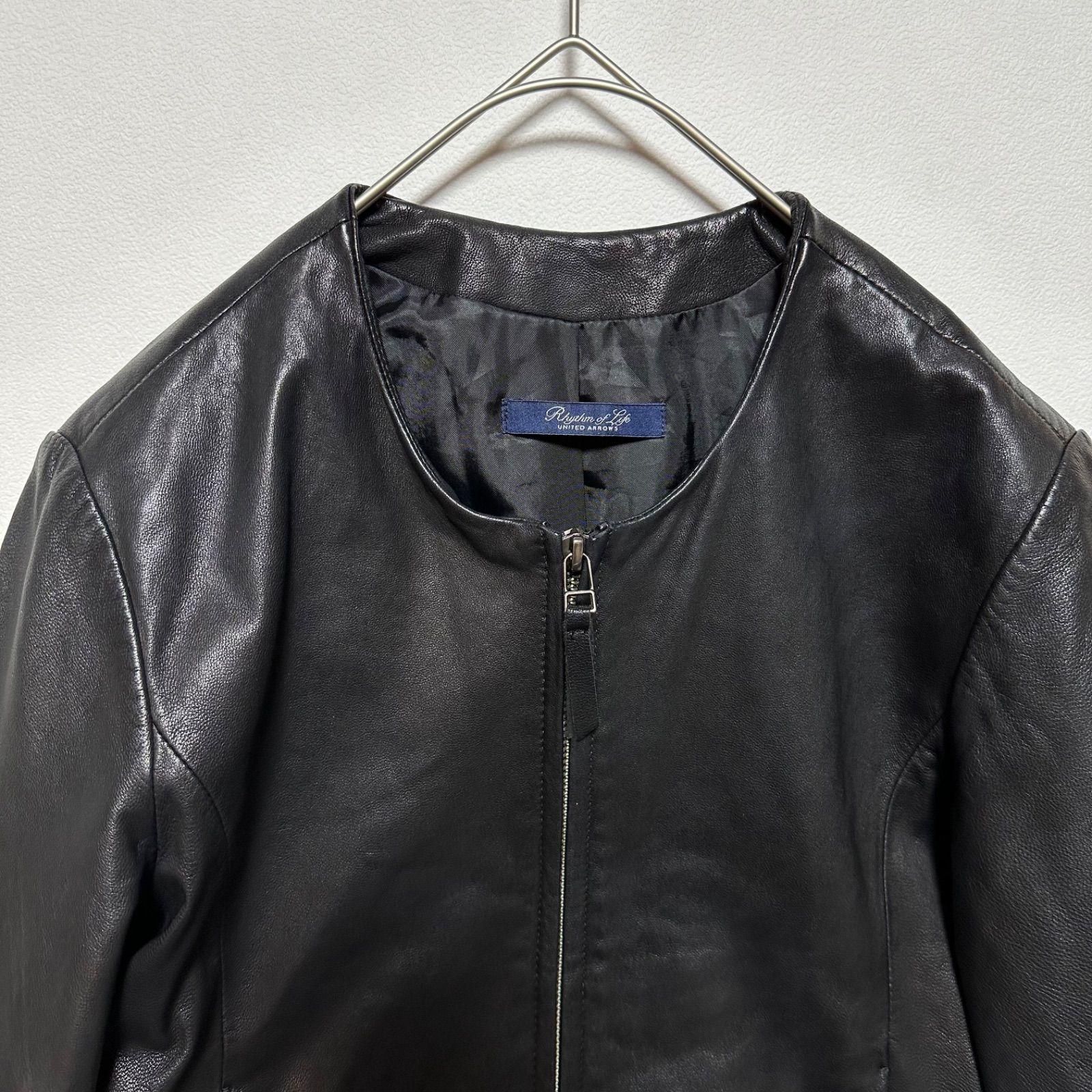 UNITED ARROWS Rhythm of Life ユナイテッドアローズ 羊革 ノーカラー 