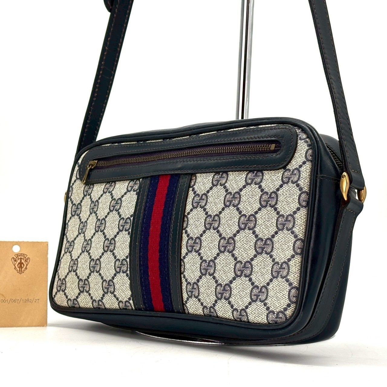 【美品】オールドグッチ カメラバッグ 斜めがけ PVC GGロゴ シェリーライン あの頃の、今ちょうど】 GUCCI オールドグッチ ショルダーバッグ