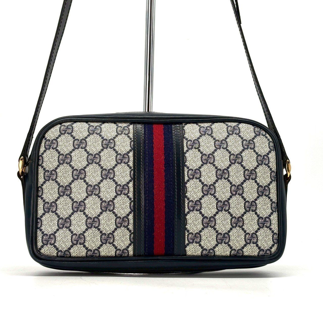 【美品】オールドグッチ カメラバッグ 斜めがけ PVC GGロゴ シェリーライン あの頃の、今ちょうど】 GUCCI オールドグッチ ショルダーバッグ
