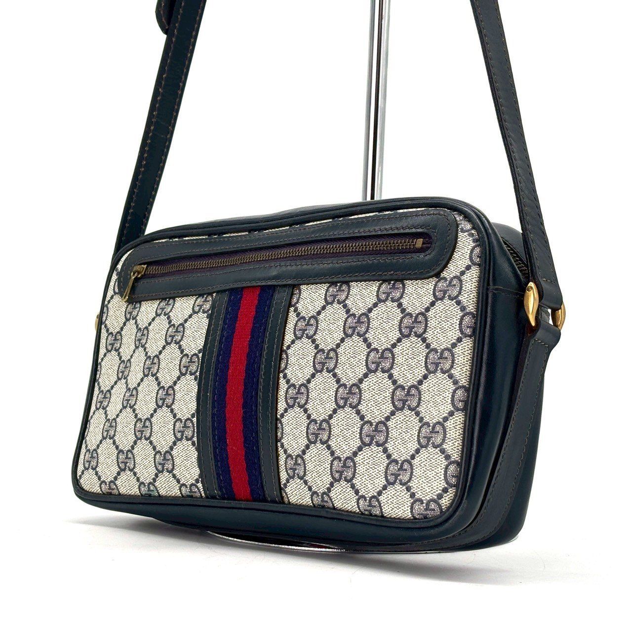 【美品】オールドグッチ カメラバッグ 斜めがけ PVC GGロゴ シェリーライン あの頃の、今ちょうど】 GUCCI オールドグッチ ショルダーバッグ
