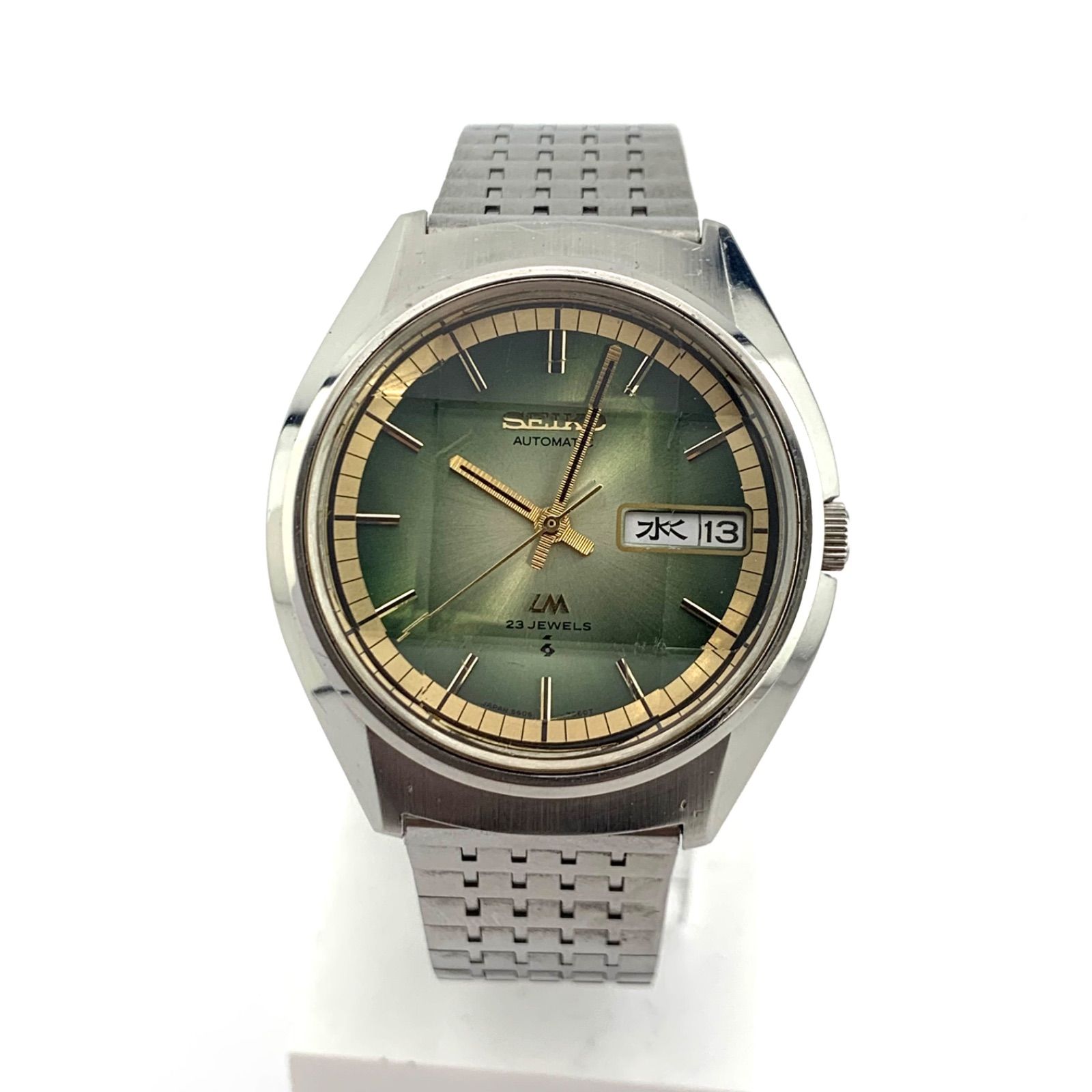 ロードマチック（自動巻き） 【中古】SEIKO 5606-7270 自動巻き時計 グリーン文字盤 21
