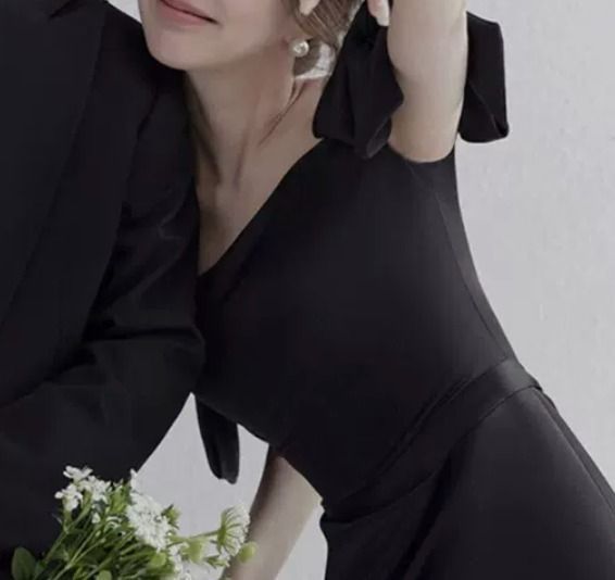 ウェディング ドレス オフショルダー パーティー 黒 2902