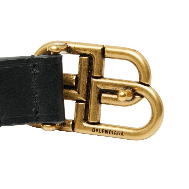 バレンシアガ BB THIN BELT ベルト サイズ：75 581690 ブラック レザー