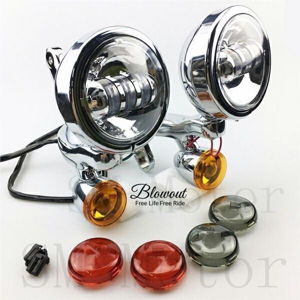 ハーレー LED フォグランプ 補助灯 4.5インチ ステー ハウジング スポットライト ツーリング ハーレー FLH ストリート