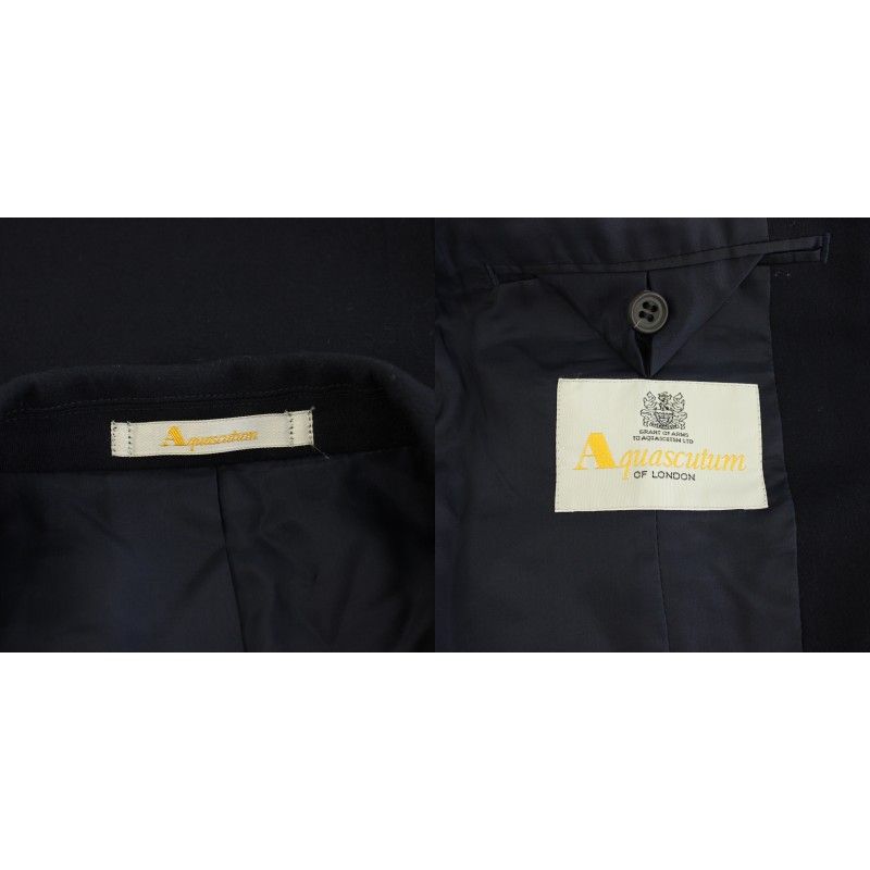 アクアスキュータム AQUASCUTUM テーラードジャケット シングル 紺ブレ