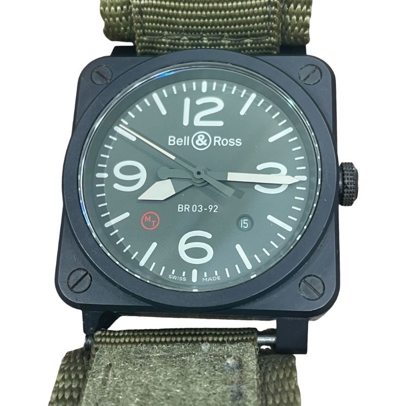 BELL ROSS ベル＆ロス ミリタリー BR03 92 腕時計メンズ 自動巻き カーキ文字盤 動作品 ジャンク品 12601K384