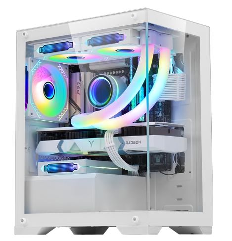 新品】KAGAMI M-ATX /ITX 自作用PC ケース ホワイト 本体ゲーミング PC