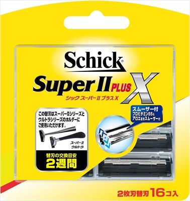 【まとめ買い-144点セット】スーパー２プラス　替刃（１６コ入） 【 シック(Schick) 】 【 男性用カミソリ 】