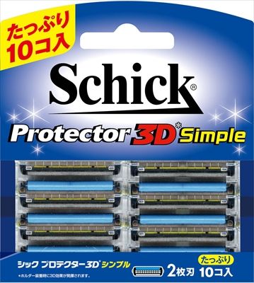 【まとめ買い-288点セット】プロテクター３Ｄシンプル替刃（１０コ入） 【 シック(Schick) 】 【 男性用カミソリ 】