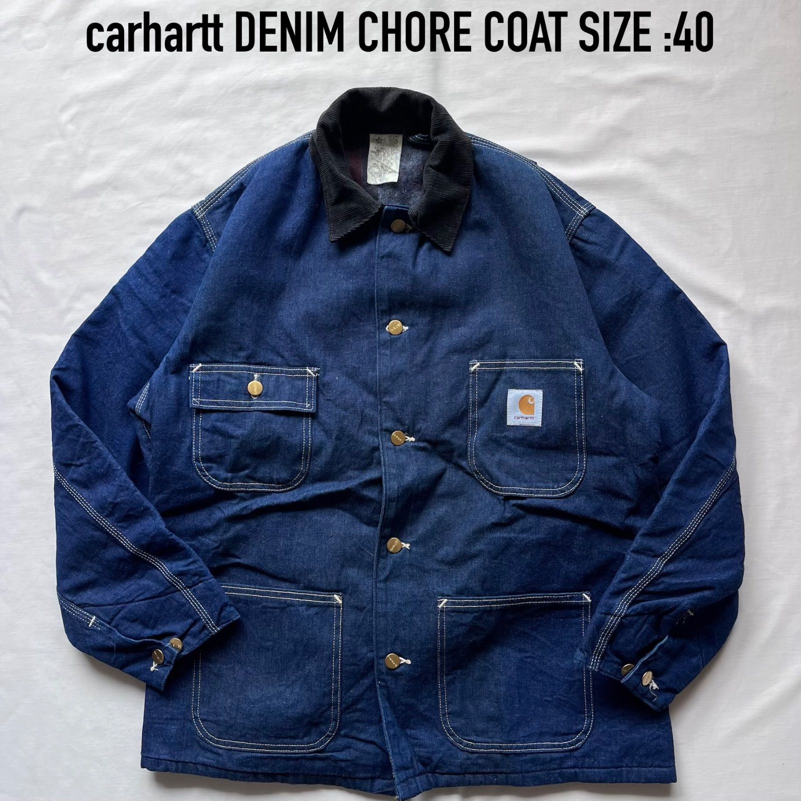 90s USA製 Carhartt カーハート デニム カバーオール サイズ40 carhartt カーハート チョアコート カバーオール デニム 90s USA