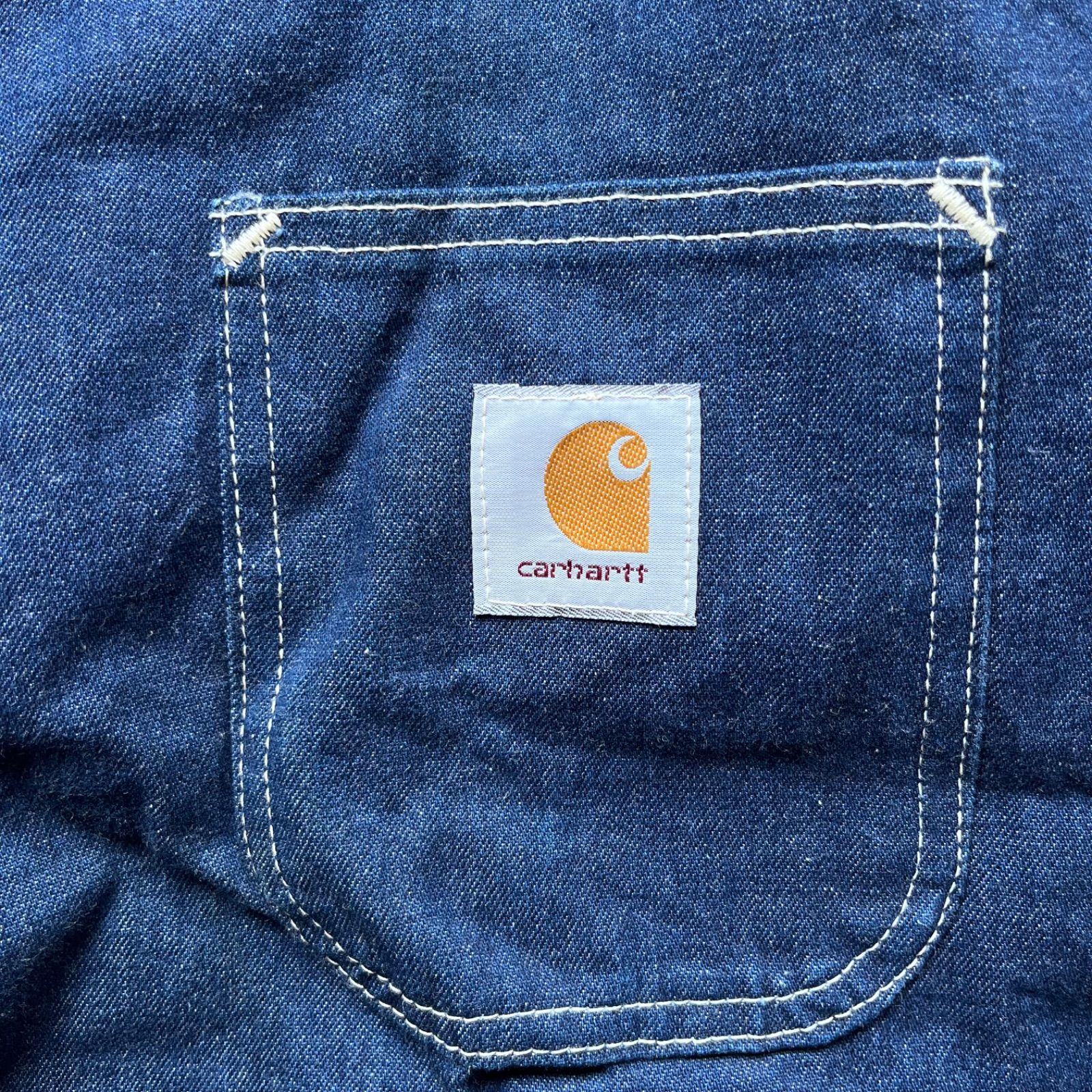 y072103 Carhartt デニムカバーオール チョアコート 濃紺 4ポケ carhartt カーハート チョアコート カバーオール デニム 90s USA