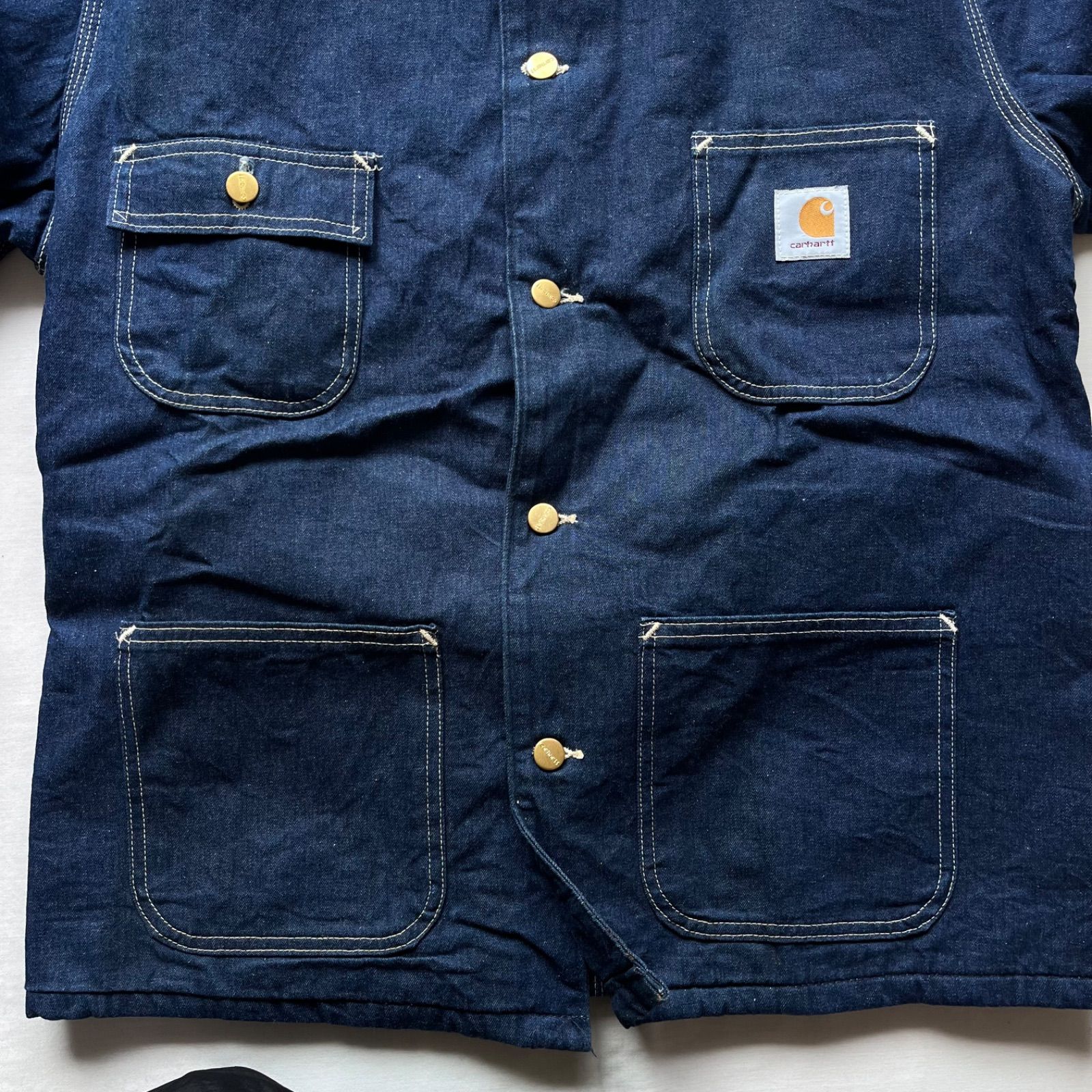 90s USA製 Carhartt カーハート デニム カバーオール サイズ40 古着 80s USA製 Carhartt デニム ミシガンチョア カバーオール