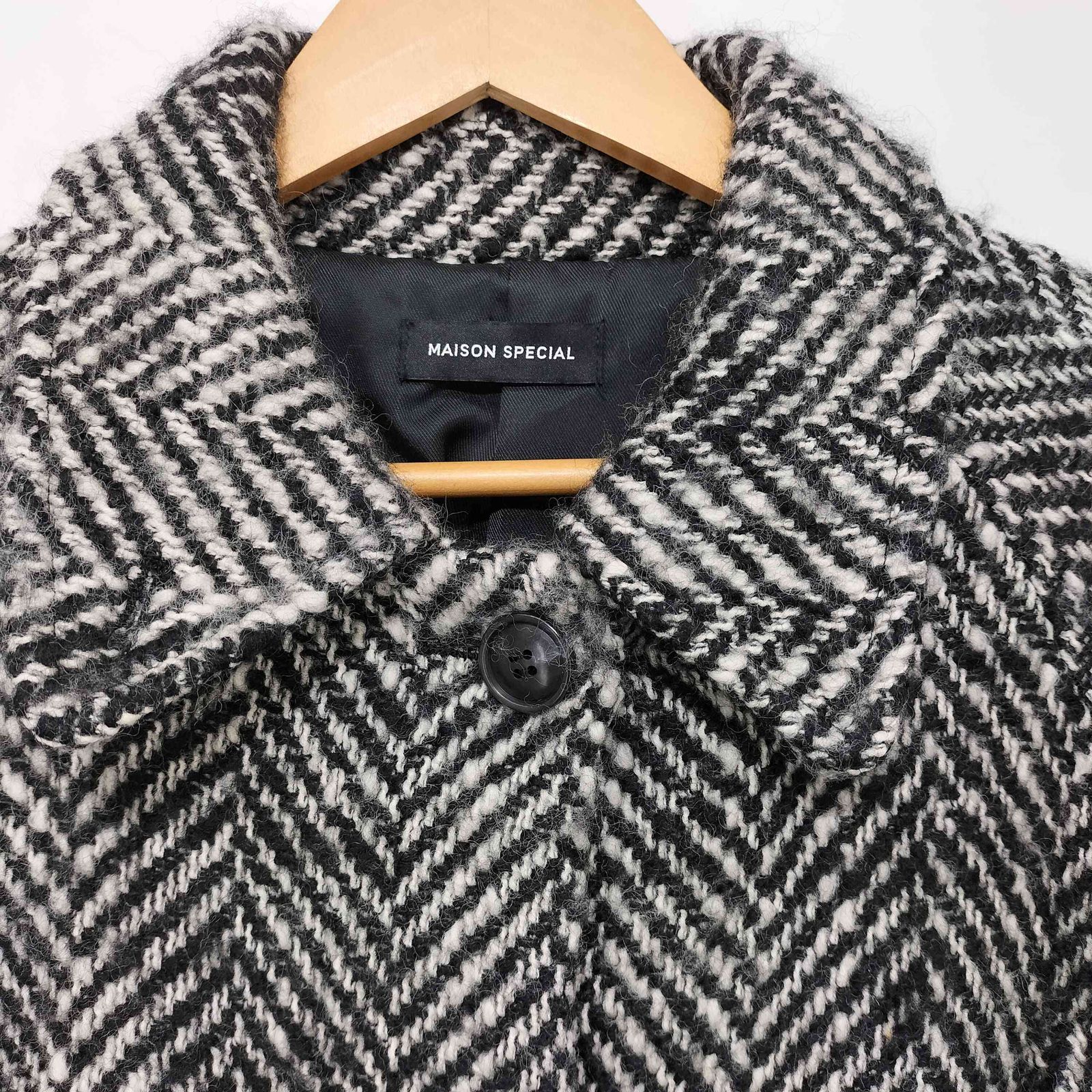 メゾンスペシャル MAISON SPECIAL ヘリンボーンケープコートステン