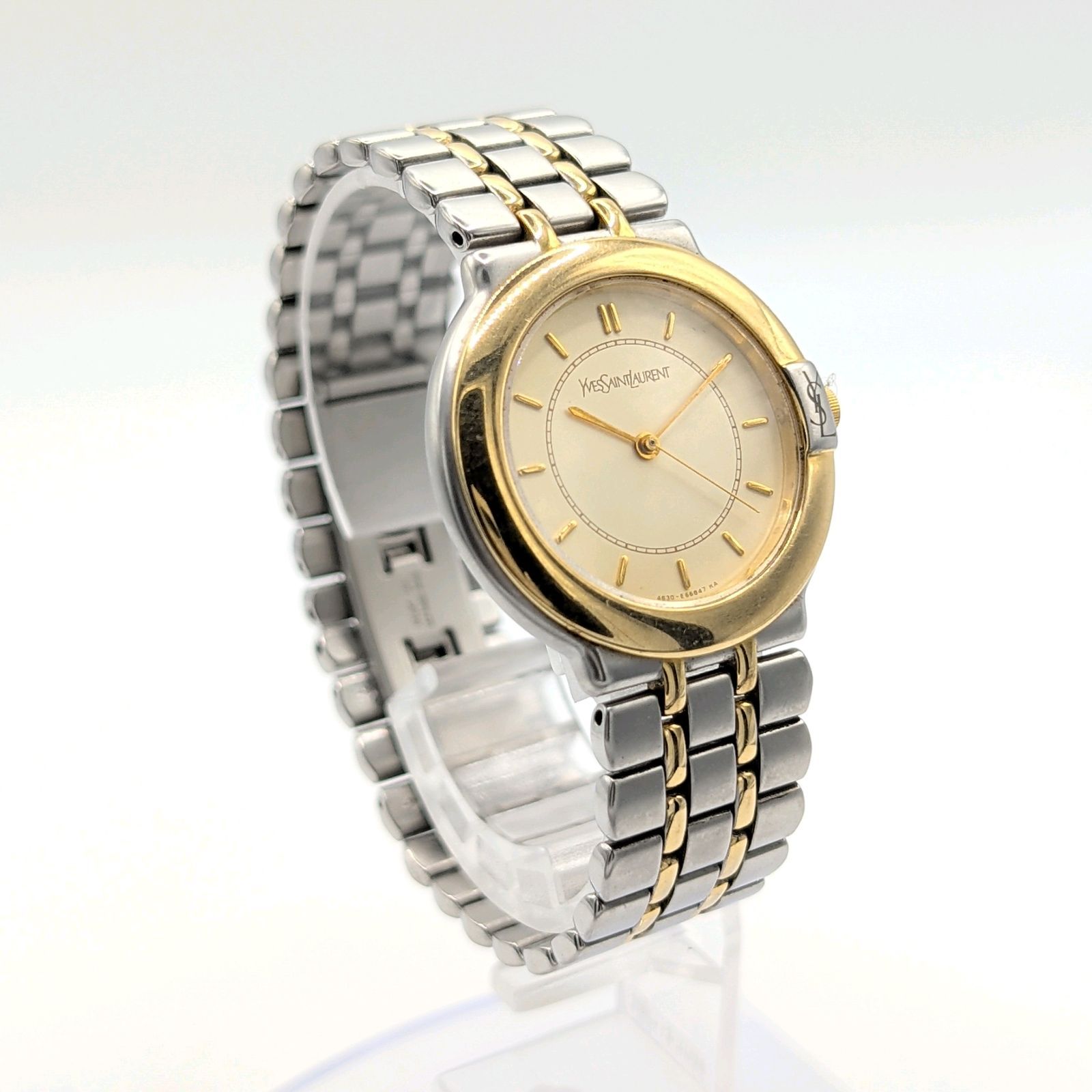 Yves Saint Laurent 4630-E63727 Watch Quartz Ladies Silver Gold 