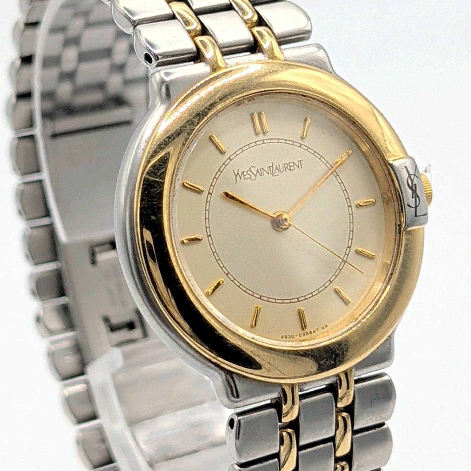 Yves Saint Laurent 4630-E63727 Watch Quartz Ladies Silver Gold 