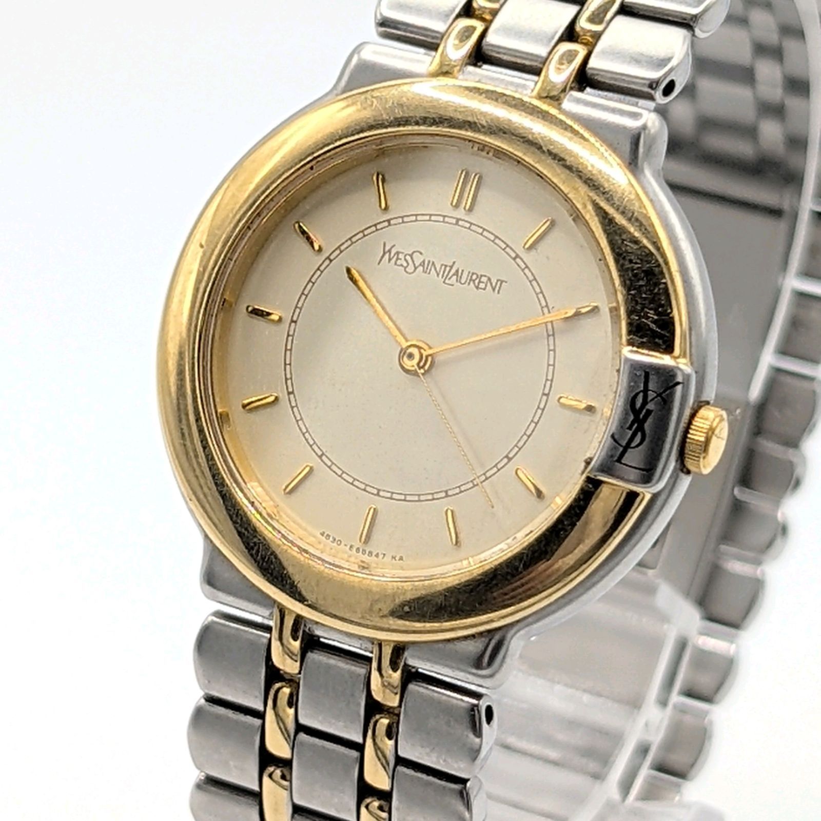 Yves Saint Laurent 4630-E63727 Watch Quartz Ladies Silver Gold