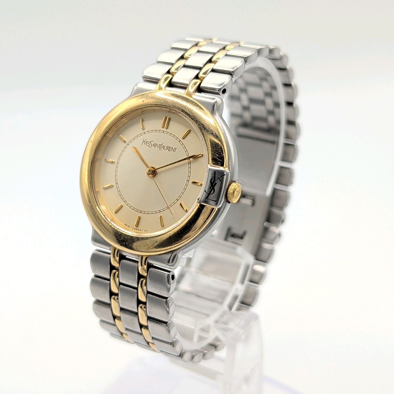 Yves Saint Laurent 4630-E63727 Watch Quartz Ladies Silver Gold