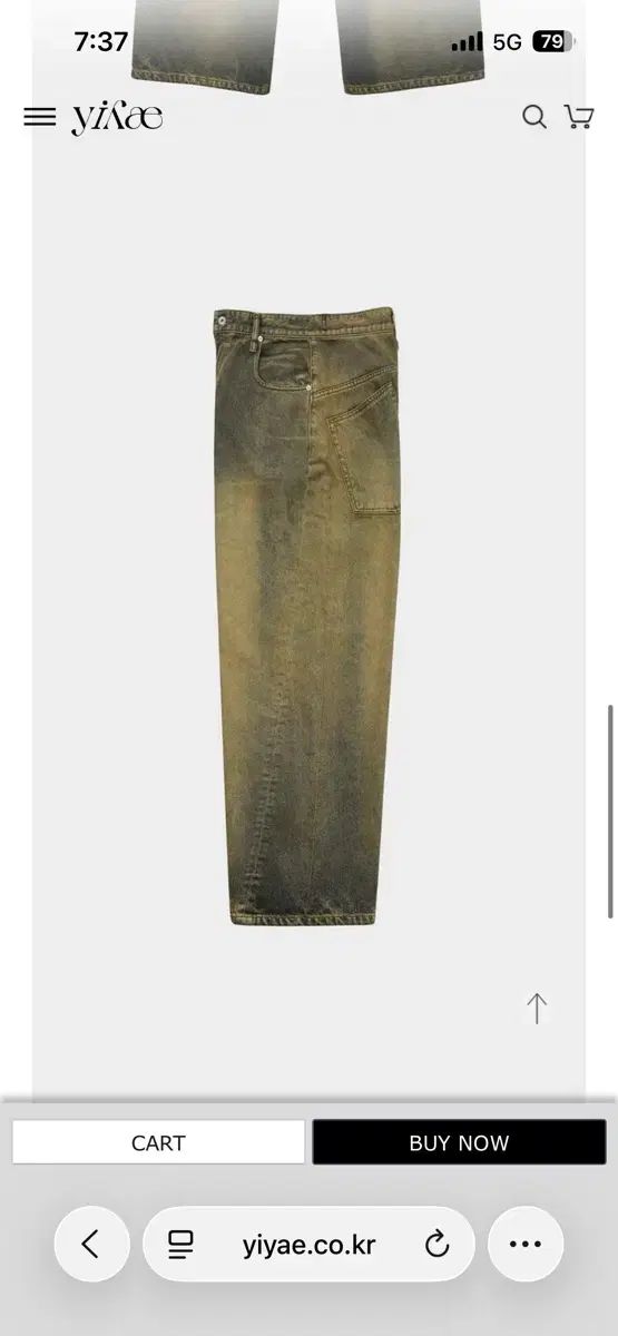 LFYT(エルエフワイティ) (L) イヤェ ワイドフィット ペイド デニム パンツ デニムパンツ 5 POCKET WASHED DENIM PANTS