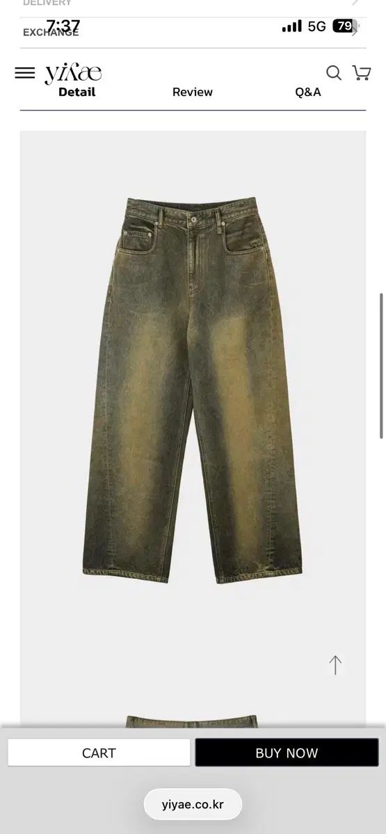 LFYT(エルエフワイティ) (L) イヤェ ワイドフィット ペイド デニム パンツ デニムパンツ 5 POCKET WASHED DENIM PANTS