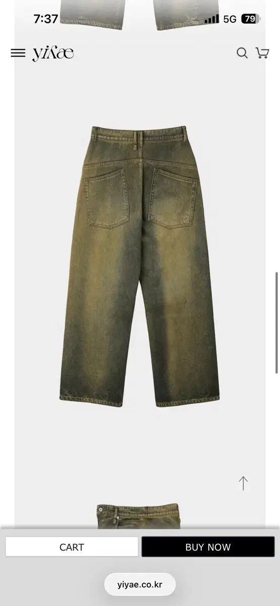 LFYT(エルエフワイティ) (L) イヤェ ワイドフィット ペイド デニム パンツ デニムパンツ 5 POCKET WASHED DENIM PANTS