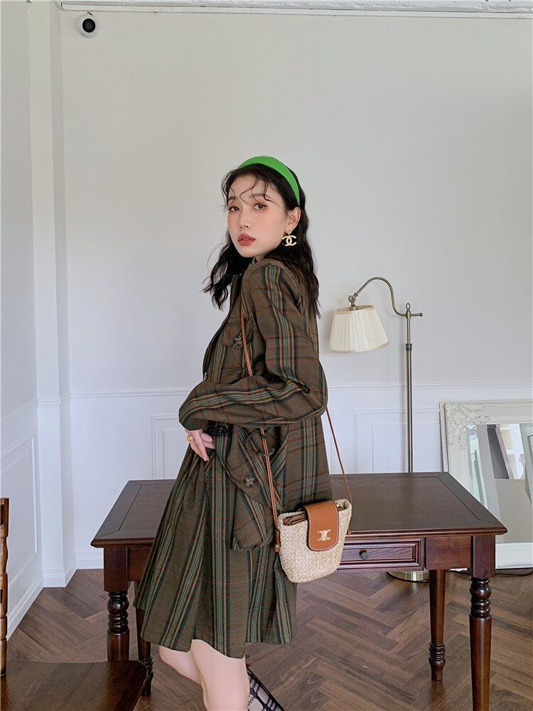 オシャレ セット チェック スカート＆ジャケット スーツ