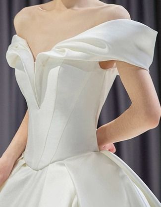 オフショル フ ロングウェディングドレス シンプル 結婚式